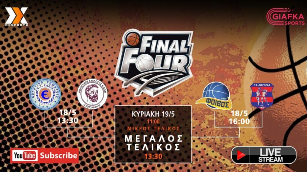 Live Streaming: Final-4 ανδρικό πρωτάθλημα (Ημιτελικοί)